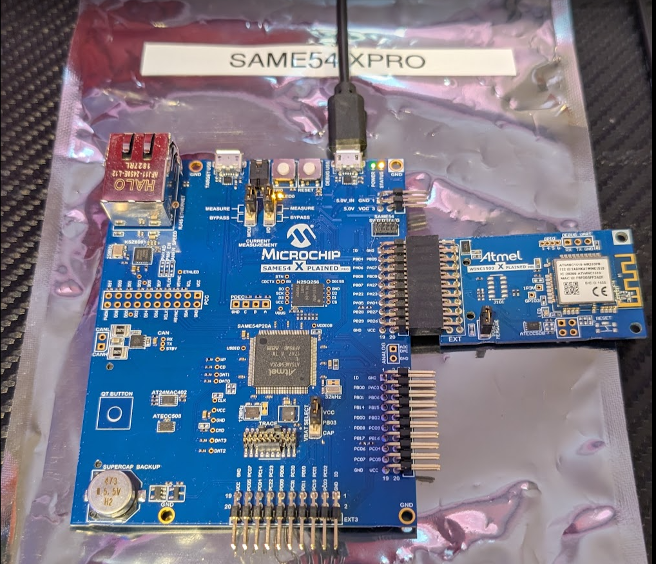 SAME54 XPLAINED PRO with WINC1500 XPRO extension board
